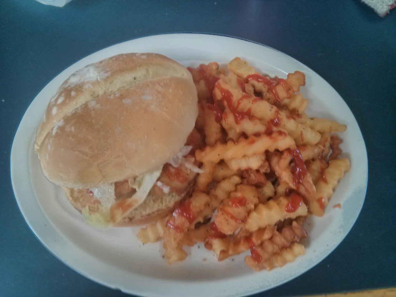 Delicious Pulled Chicken Sandwich at Smokehouse N Broasters Calgary in Calgary, AB